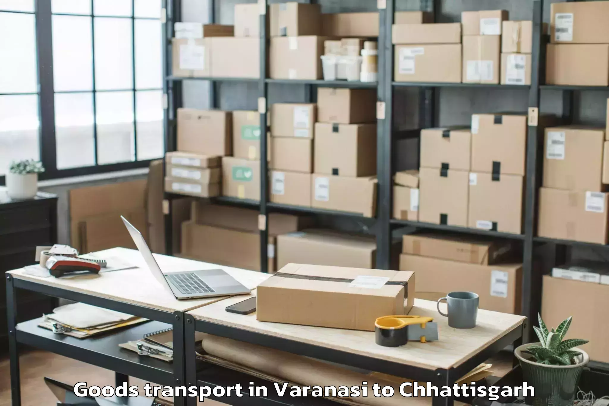 Professional Varanasi to Kalinga University Raipur Goods Transport